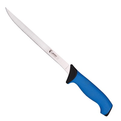 Нож кухонный слайсер для тонкой нарезки  Jero TR 22 см синяя рукоять