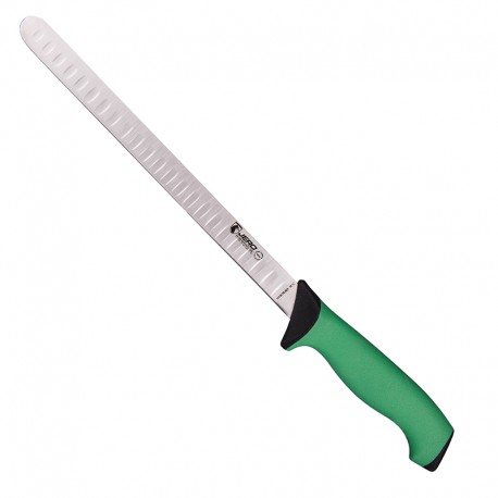 Нож для тонкой нарезки Jero TR 26,5 см зеленая рукоять